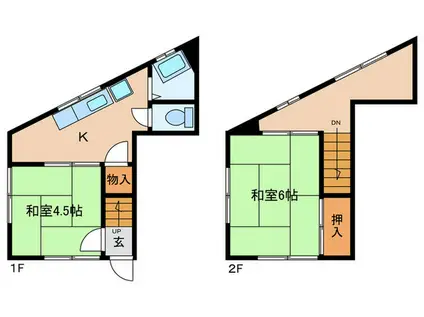 ハイムシャイニー(2K/1階)の間取り写真