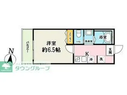 キャメル吉川美南4 東棟(1K/1階)の間取り写真