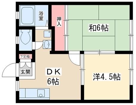 サンシティOKUBO(2DK/2階)の間取り写真