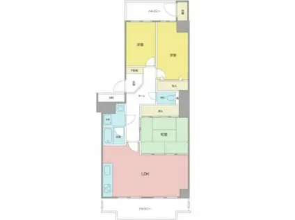 エスポア神宮西(3LDK/9階)の間取り写真