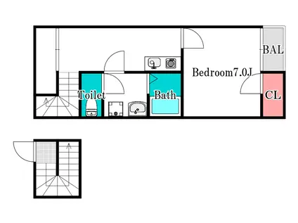 アルトハイデIII(1K/2階)の間取り写真