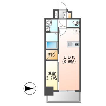 メイクスアート名駅南IV(1LDK/13階)の間取り写真