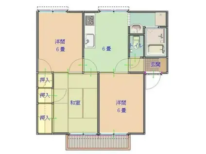ハミング追分(3DK/2階)の間取り写真