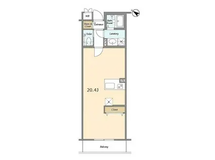 ブレス北新宿(ワンルーム/3階)の間取り写真