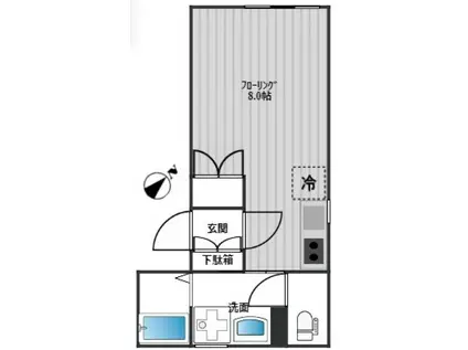 パークヒルズ ザ・名主の滝公園(ワンルーム/2階)の間取り写真