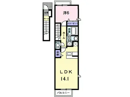 スプラウト大山(1LDK/2階)の間取り写真