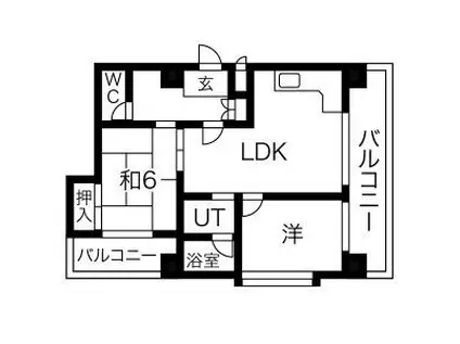 セゾン四日市(2LDK/7階)の間取り写真