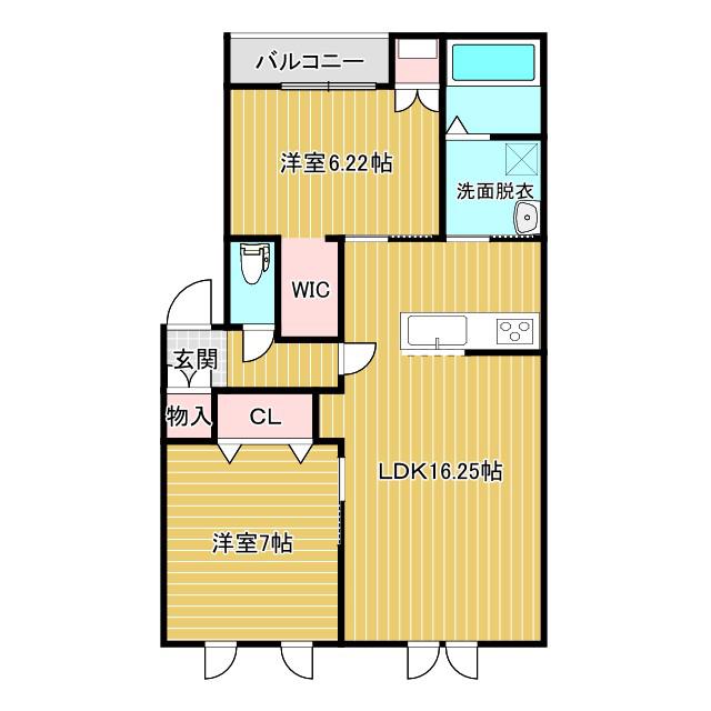 ROTHTLE(2LDK/1階)の間取り写真