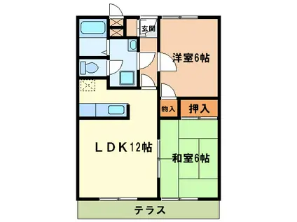 フォーリストヒル(2LDK/1階)の間取り写真