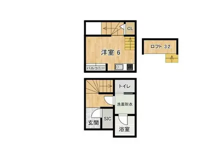RESIDENCEKAMIMAEZU(ワンルーム/2階)の間取り写真