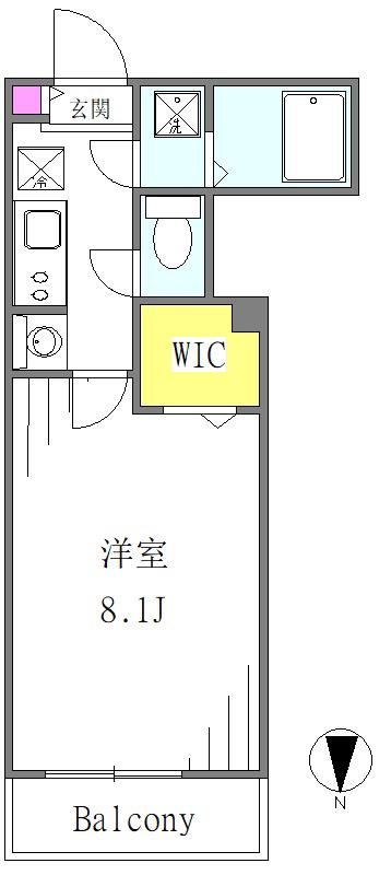 BEST STAGE CABIN 氷川町(1K/2階)の間取り写真