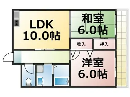 エムグランツ光陽(2LDK/4階)の間取り写真