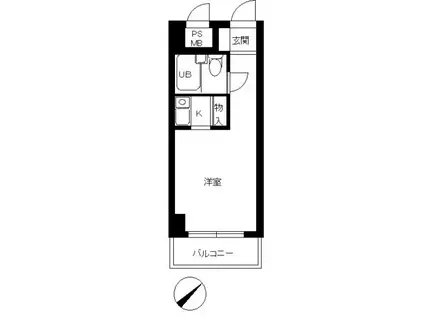 スカイコート横浜日ノ出町(ワンルーム/4階)の間取り写真