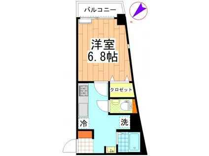 スカイウエスト(1K/5階)の間取り写真