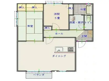 メゾンエスポアール(2LDK/2階)の間取り写真
