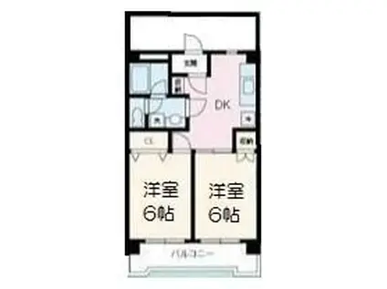 ライブリー池袋(2DK/2階)の間取り写真