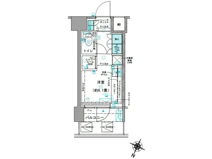 コムレジ赤羽 学生棟(ワンルーム/4階)の間取り写真