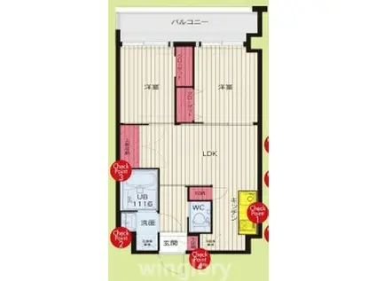 NO.88 MARINAGATE SUNS(2LDK/5階)の間取り写真