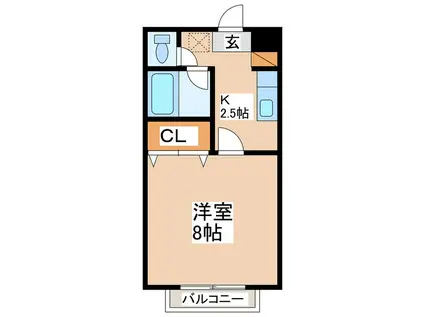 ヒルバレーヤマト(1K/1階)の間取り写真