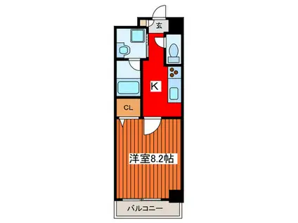INTER PARK II(1K/1階)の間取り写真