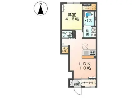 本庄市T様アパート工事(1LDK/1階)の間取り写真