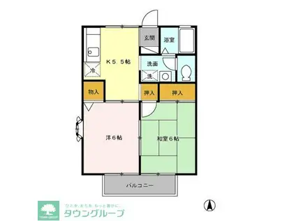 エントピア新秋津B棟(2DK/2階)の間取り写真