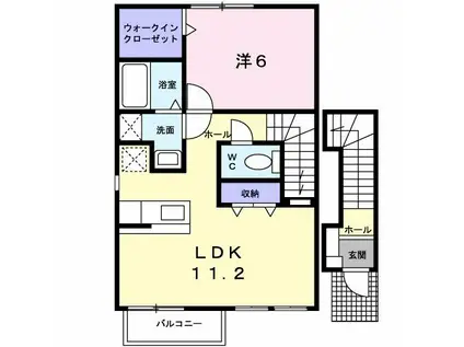 カーサ ミニヨン(1LDK/2階)の間取り写真