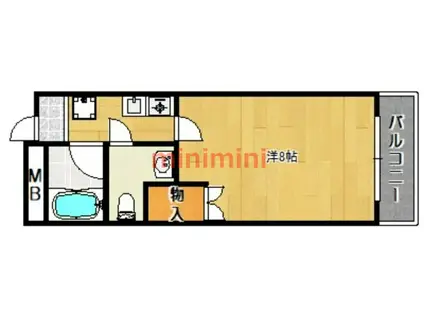 パインヴィレッジ(1K/2階)の間取り写真