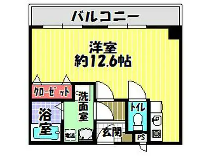 GROW GOLD(ワンルーム/3階)の間取り写真