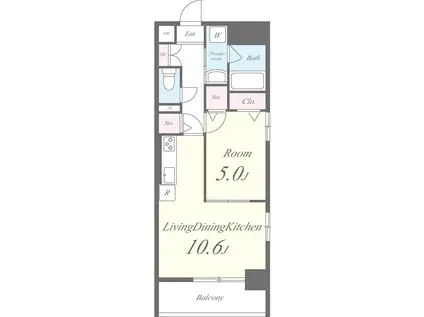 FORTUNE DEMEURE(1LDK/6階)の間取り写真