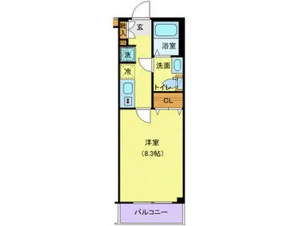 メイクスデザイン武蔵関イースト(1K/2階)の間取り写真