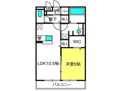 東武伊勢崎線 新越谷駅 徒歩9分 3階建 築12年(1LDK/2階)の間取り写真