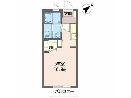 グラン・セレッソD(ワンルーム/1階)の間取り写真