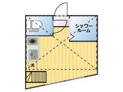 クレア四谷(ワンルーム/2階)の間取り写真