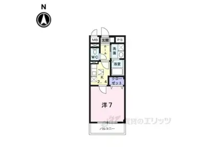 エテルノ昆陽3(1K/1階)の間取り写真