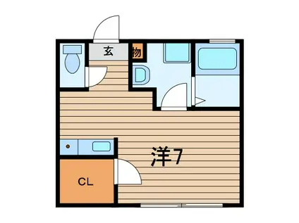 NOBLE(1K/1階)の間取り写真