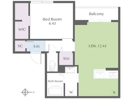 東急大井町線 下神明駅 徒歩9分 3階建 築9年(1LDK/3階)の間取り写真