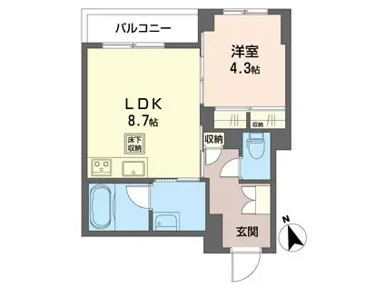 ルピナスコモド(1LDK/1階)の間取り写真