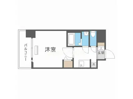 プランドール江戸堀レジデンス(1K/6階)の間取り写真