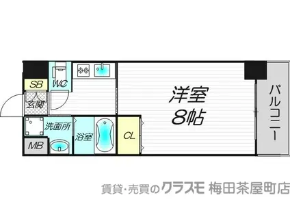 インベスト北梅田(1K/5階)の間取り写真