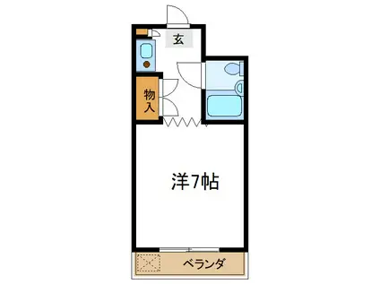 岩渕ハイツ(1K/3階)の間取り写真