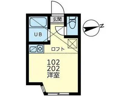ユナイト芹ヶ谷マデイラ(ワンルーム/1階)の間取り写真