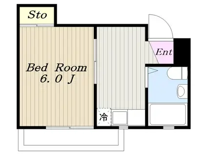 粕谷ビル(1K/3階)の間取り写真