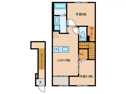 リバーサイド ゆう(2LDK/2階)の間取り写真