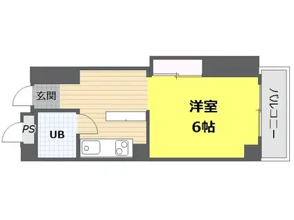 ルネッサンス広川(1DK/3階)の間取り写真