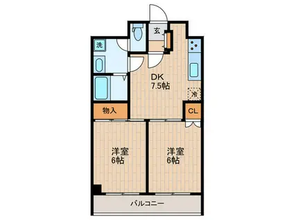 アロードハイム蒲田(2DK/9階)の間取り写真