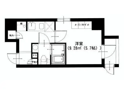 レグラス川崎ウエスト(1K/8階)の間取り写真