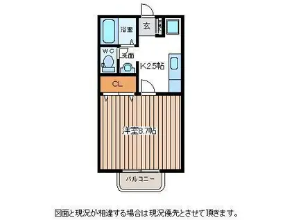 シティーハイム開成(1K/1階)の間取り写真