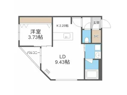 ALIVIS北23条 アリヴィス北23条(1LDK/4階)の間取り写真