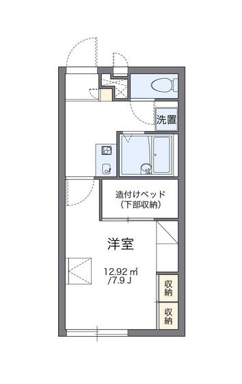 レオパレスパル3(1K/1階)の間取り写真